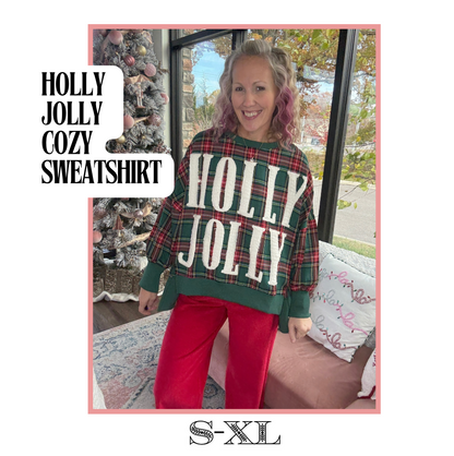 Holly Jolly Cozy Sweatshirt- Green
