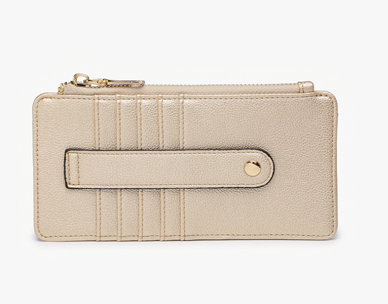 Saige Slim Card Holder: Gold