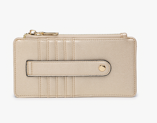 Saige Slim Card Holder: Gold