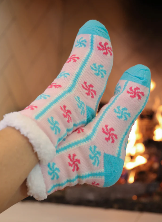 Cozy Cabin Socks-Peppermint