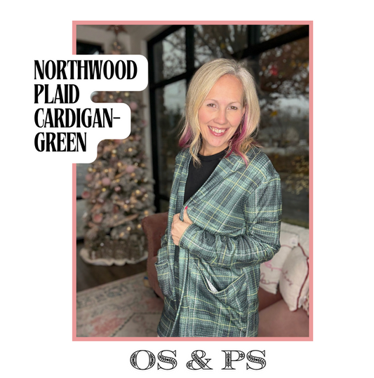 Northwood Plaid Cardigan-Green