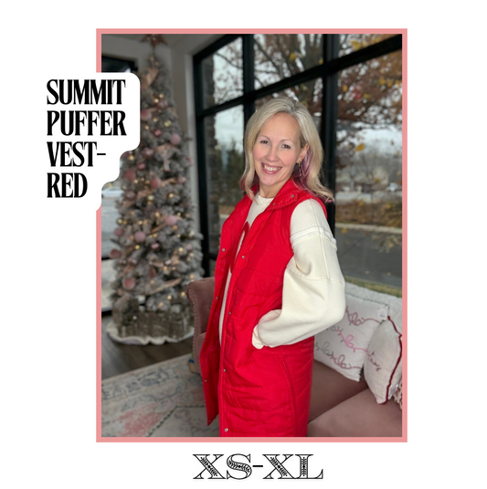 Summit Puffer Vest- Red