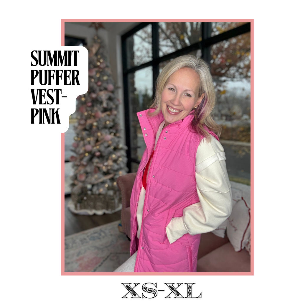 Summit Puffer Vest- Pink