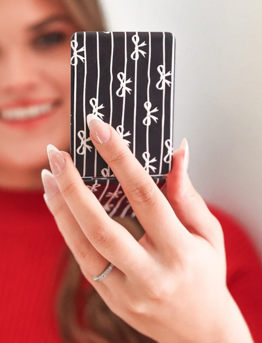 Bows & Stripes Mirror- Black