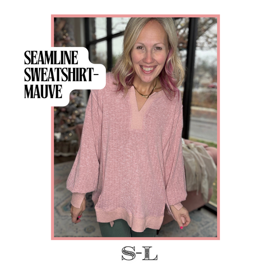 Seamline Sweatshirt- Mauve