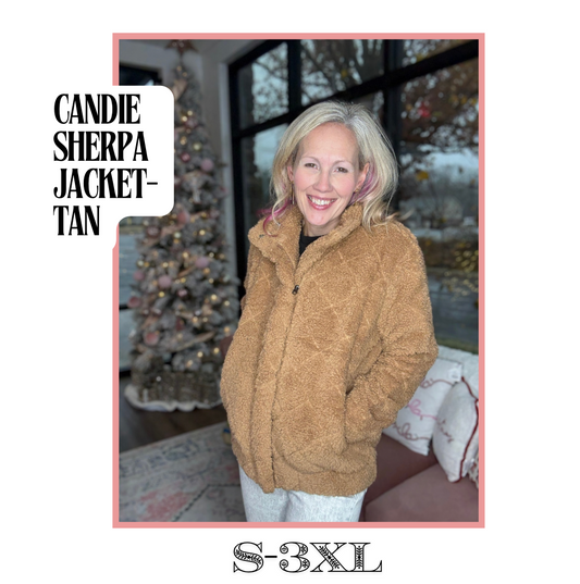 Candie Sherpa Jacket- Tan