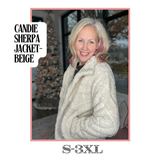 Candie Sherpa Jacket- Beige