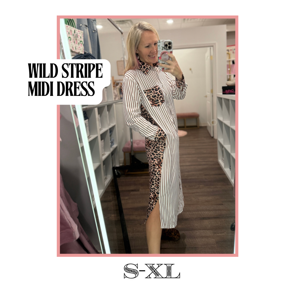 Wild Stripe Midi Dress