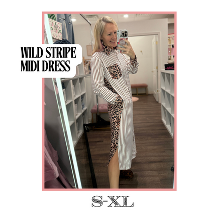 Wild Stripe Midi Dress