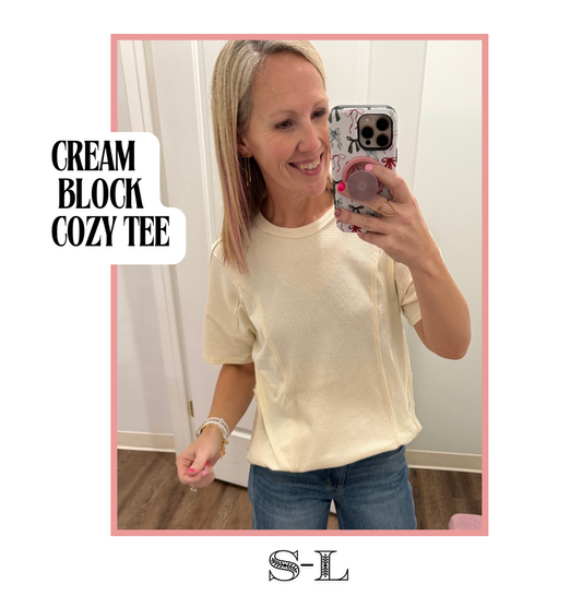 Cream Block Cozy Tee