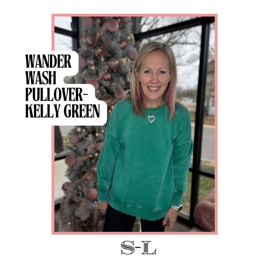 Wander Wash Pullover- Kelly Green