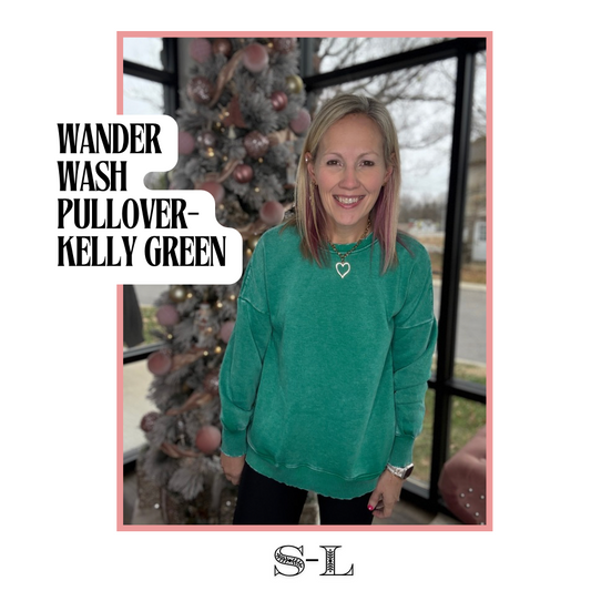 Wander Wash Pullover- Kelly Green