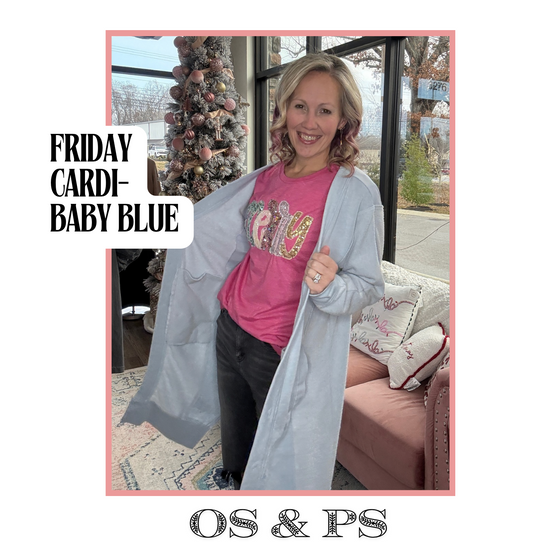 It's Friday Cardi- Baby Blue