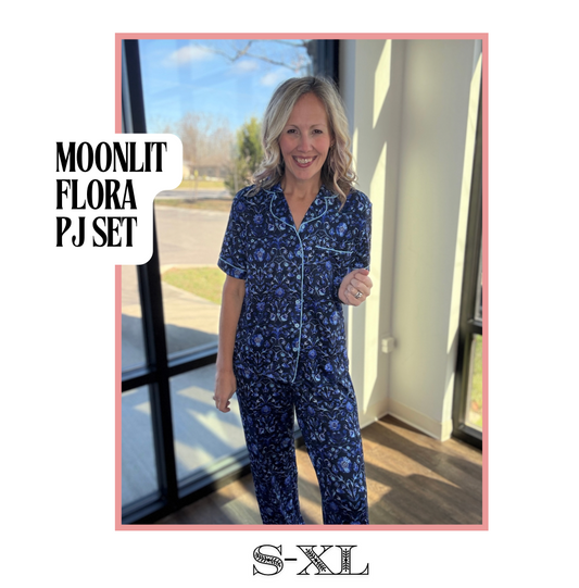 Moonlit Flora Ruffle PJ Set