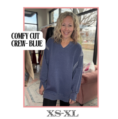 Comfy Cut Crew- Blue