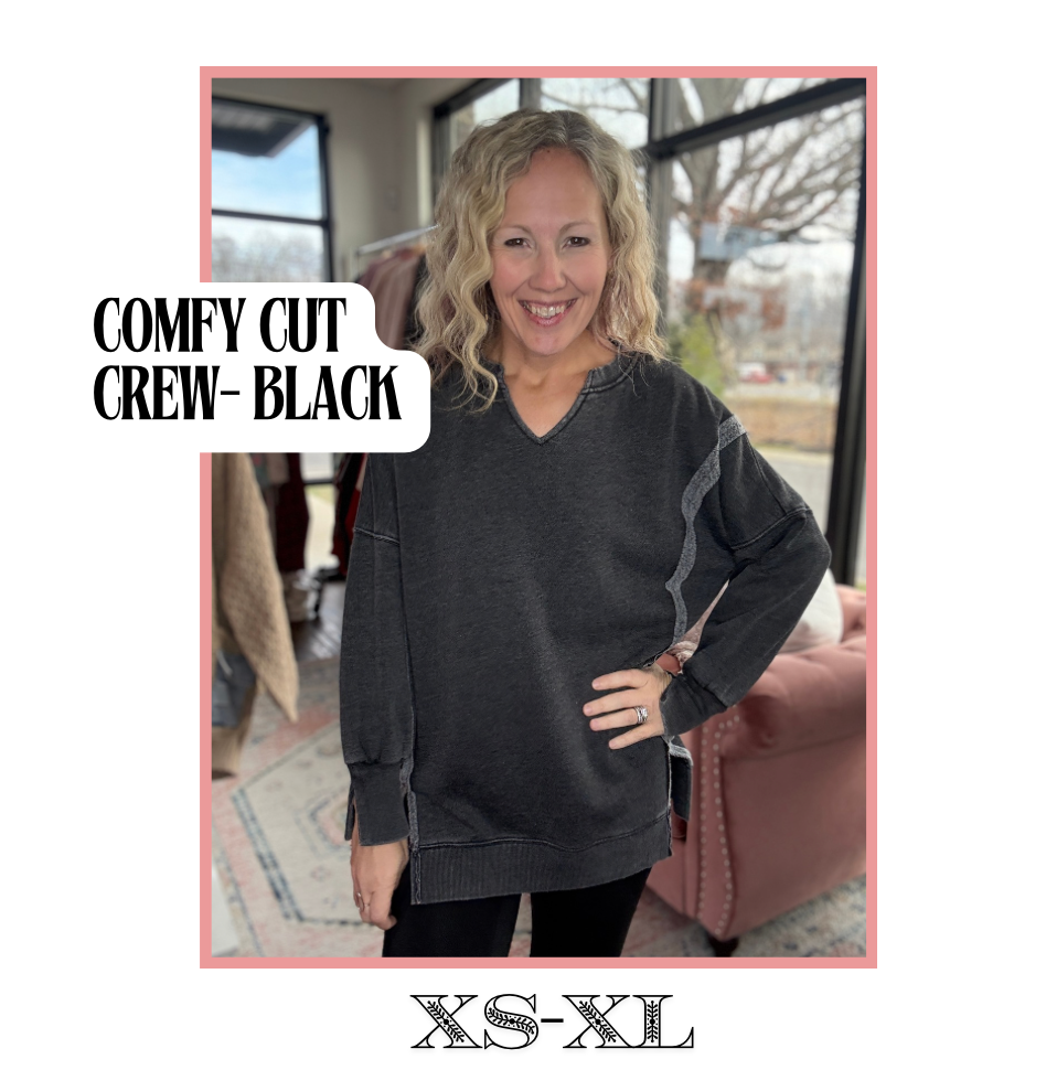 Comfy Cut Crew- Black