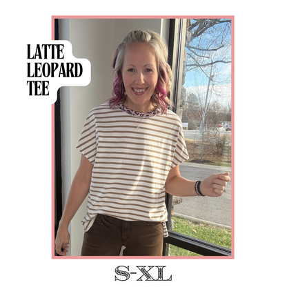 Latte Leopard Stripe Tee