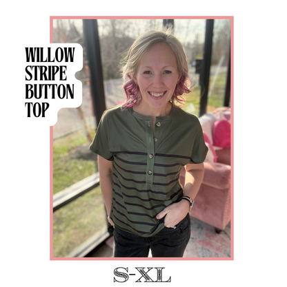 Willow Stripe Button Tee