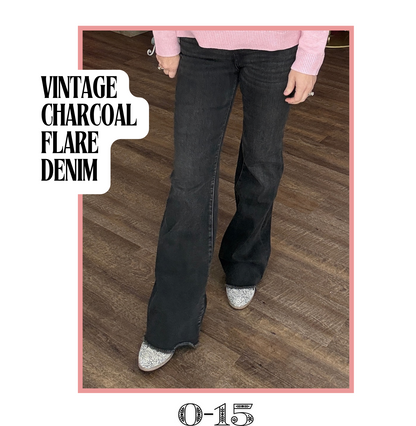 Vintage Charcoal Flare Denim