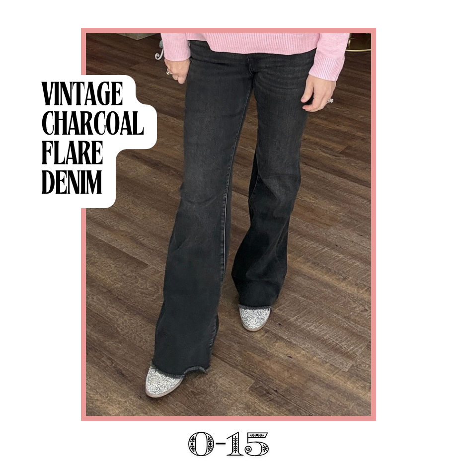 Vintage Charcoal Flare Denim