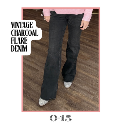 Vintage Charcoal Flare Denim