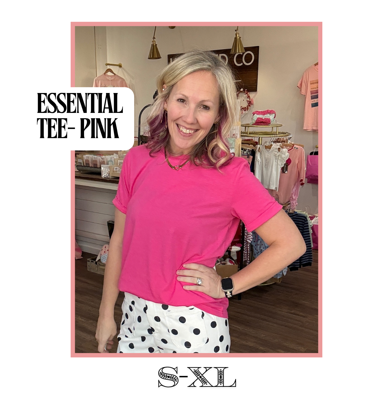 Essential Tee- Hot Pink
