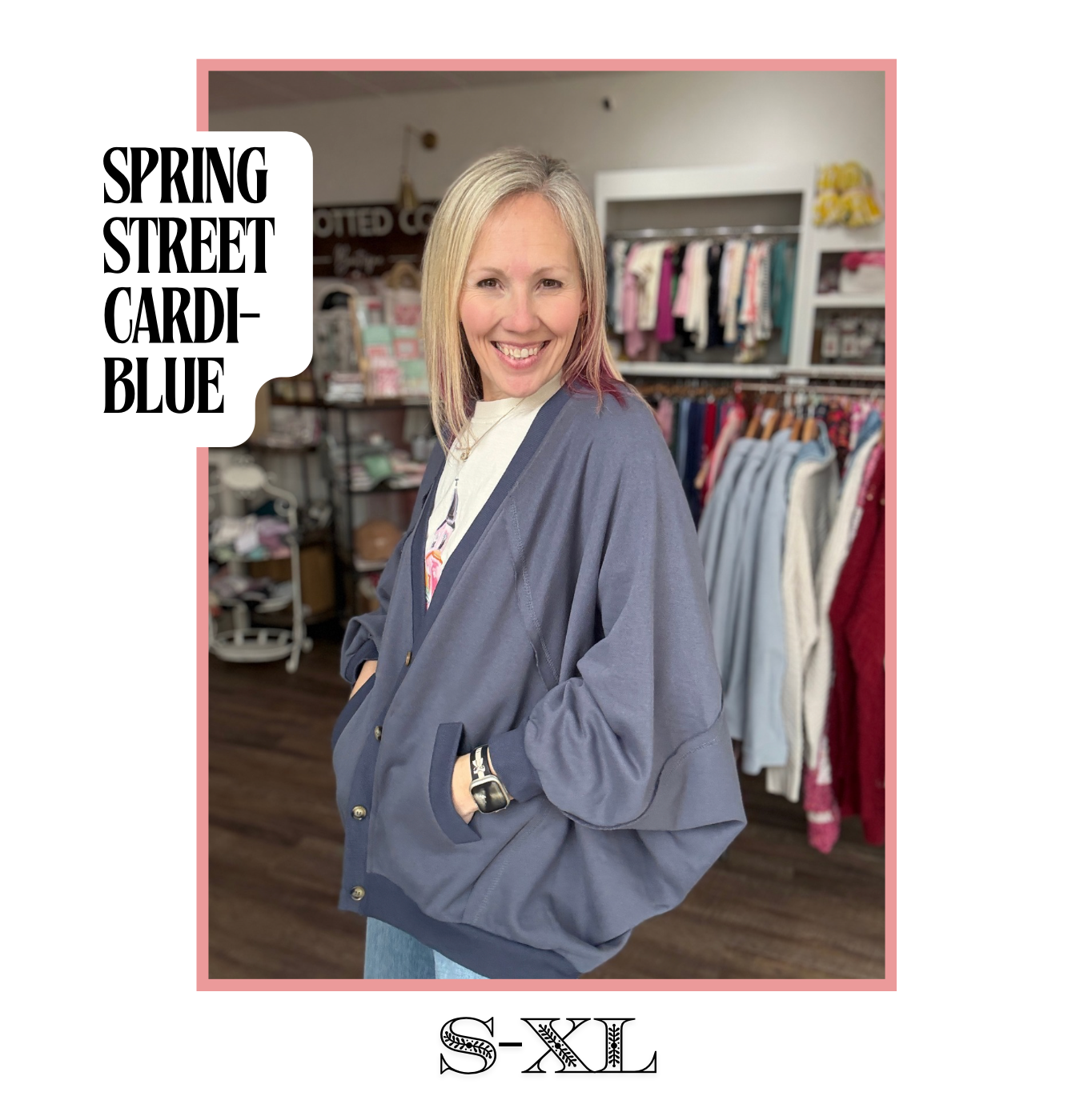 Spring Street Cardi- Blue