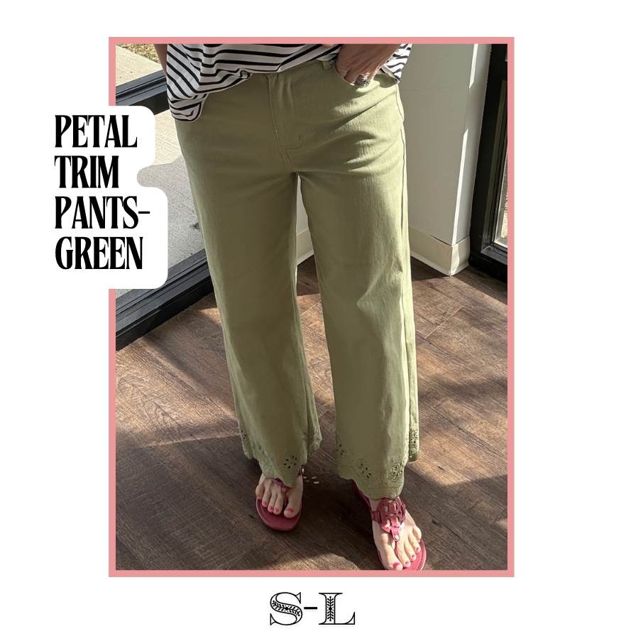 Petal Trim Pants- Green
