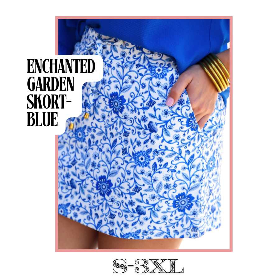 Enchanted Garden Skort Blue