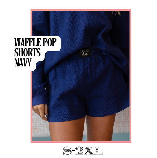 Waffle Pop Shorts- Navy