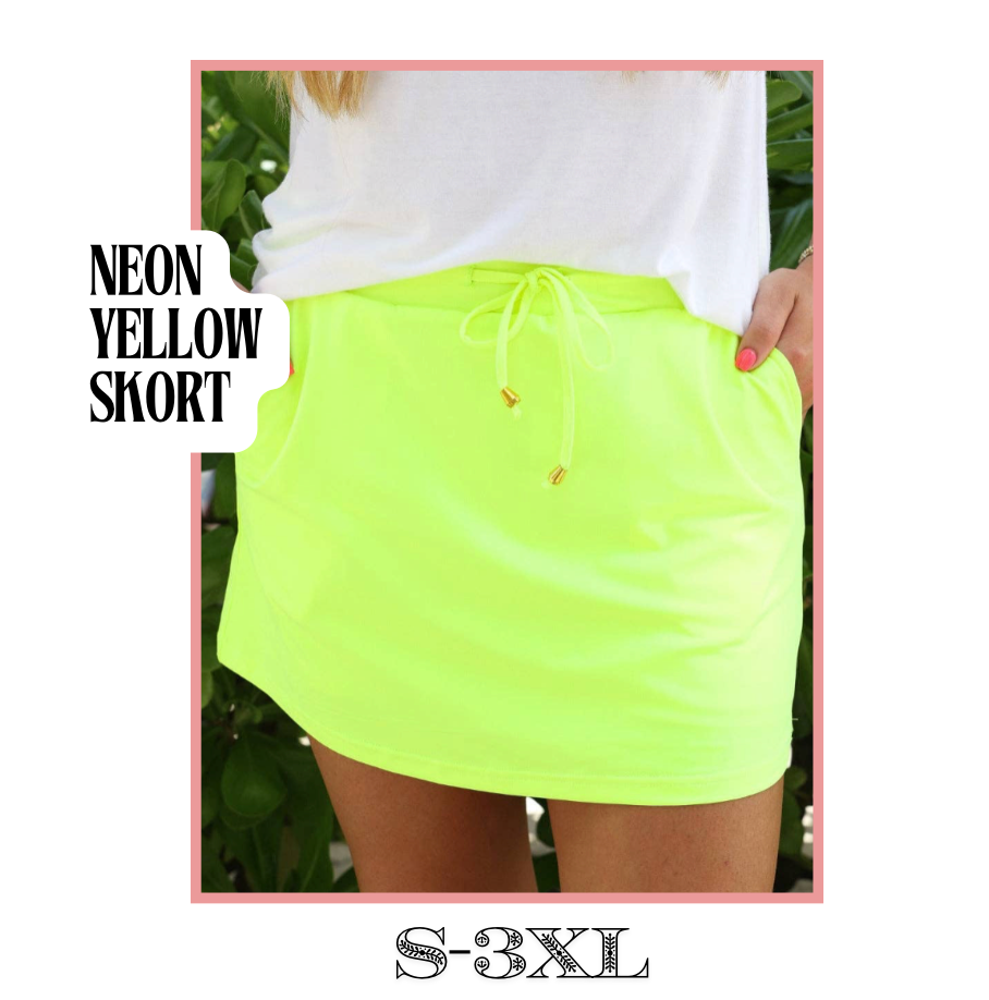Neon Yellow Skort