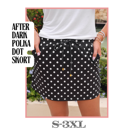 After Dark Polka Dot Skort