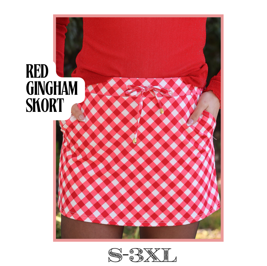 Red Gingham Skort