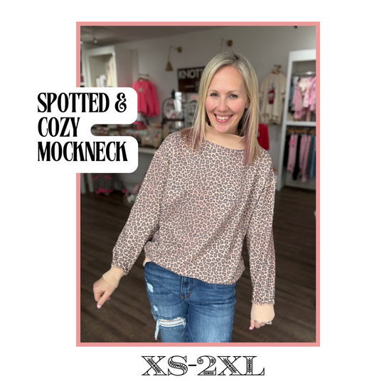 Spotted & Cozy Mock Neck
