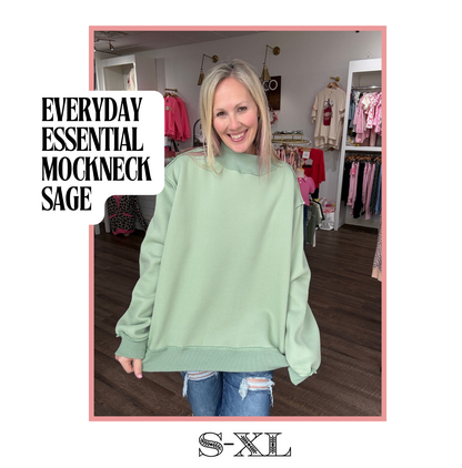Everyday Essential MockNeck- Sage
