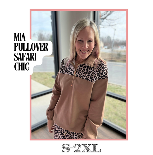 Mia Printed Pullover- Safari Chic