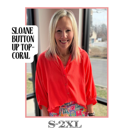 Sloane Button Up- Coral