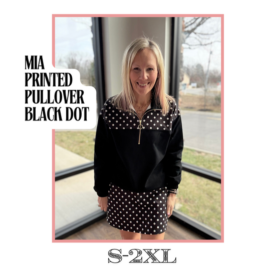 Mia Pullover- Black Polka Dot