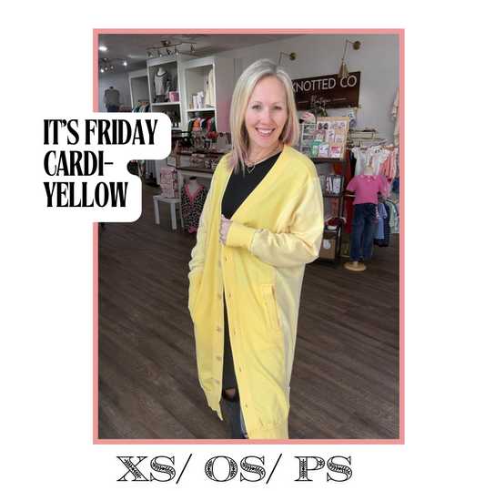 It's Friday Cardi- Yellow