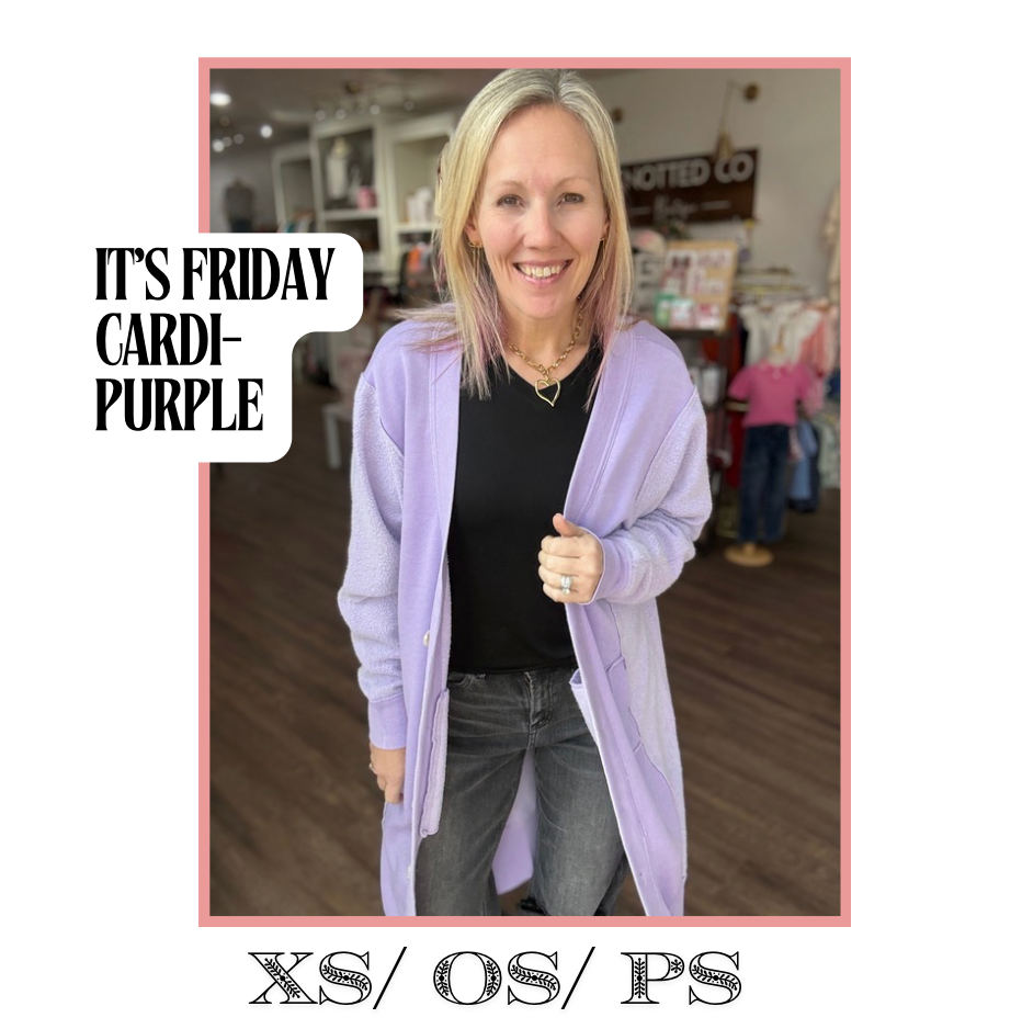 It's Friday Cardi- Purple