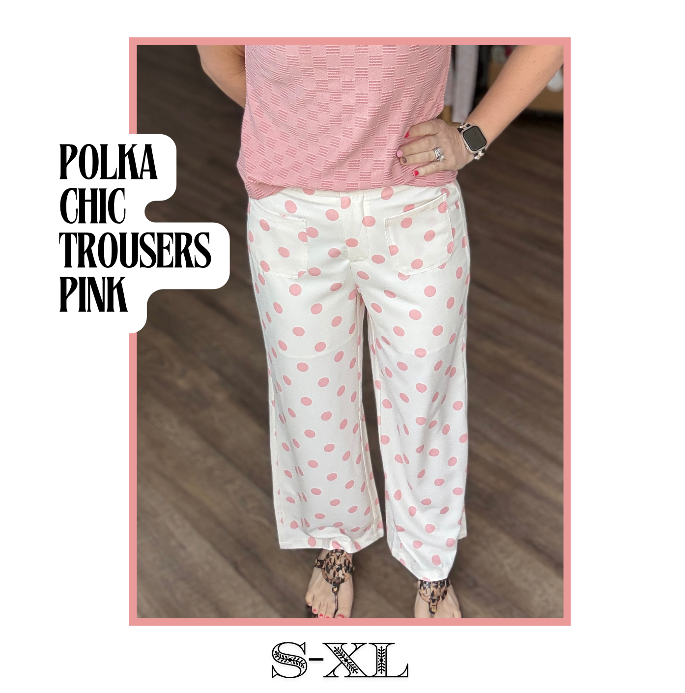 Polka Chic Trousers-Pink