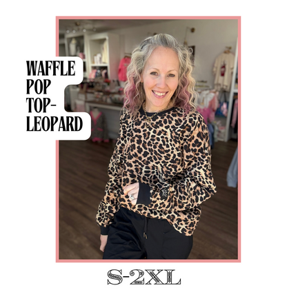 Waffle Pop Long Sleeve- Leopard