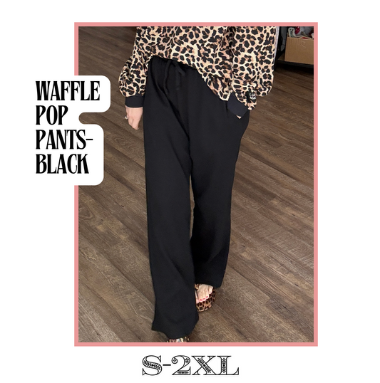 Waffle Pop Pant- Black