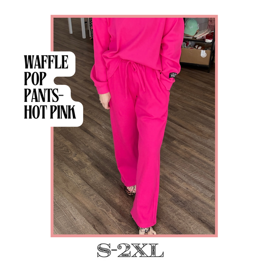 Waffle Pop Pants- Pink