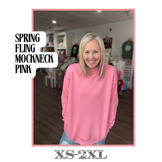 Spring Fling Mock Neck- Pink