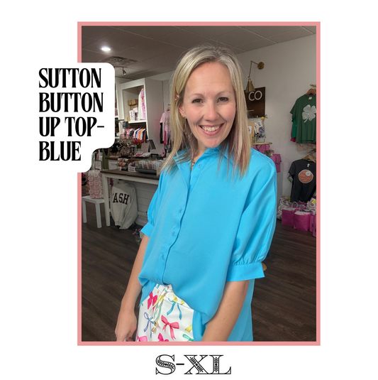 Sutton Button Up Top- Blue