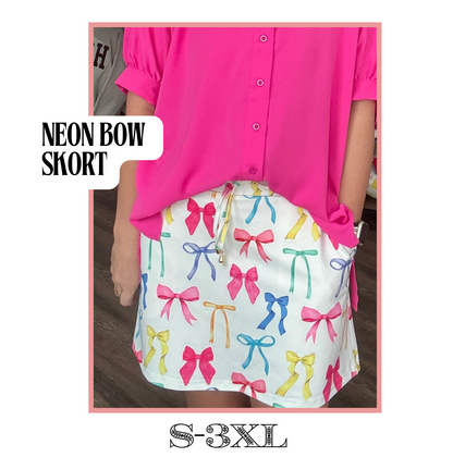 Neon Bow Skort