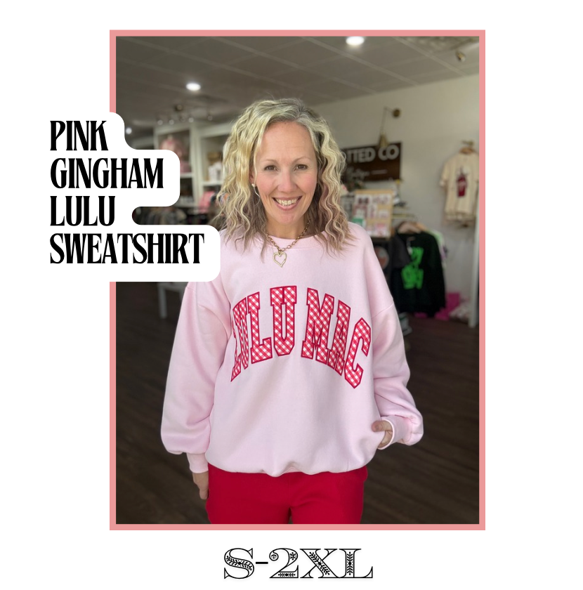 Pink Gingham LuLu Sweatshirt