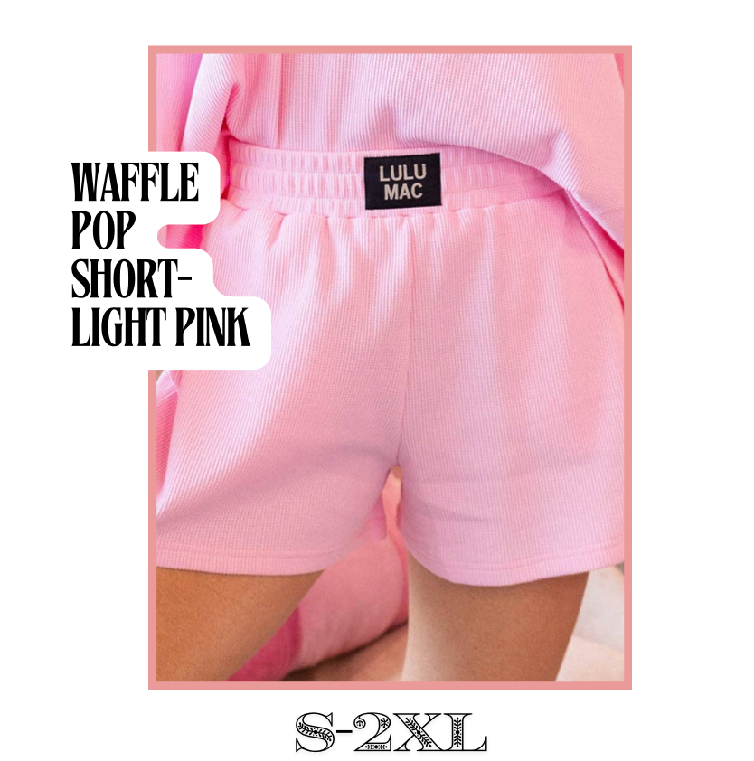Waffle Pop Short- Light Pink