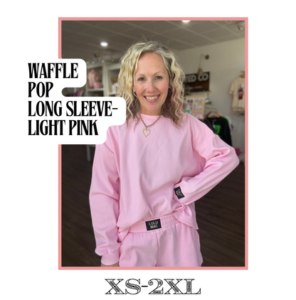 Waffle Pop Long Sleeve- Light Pink